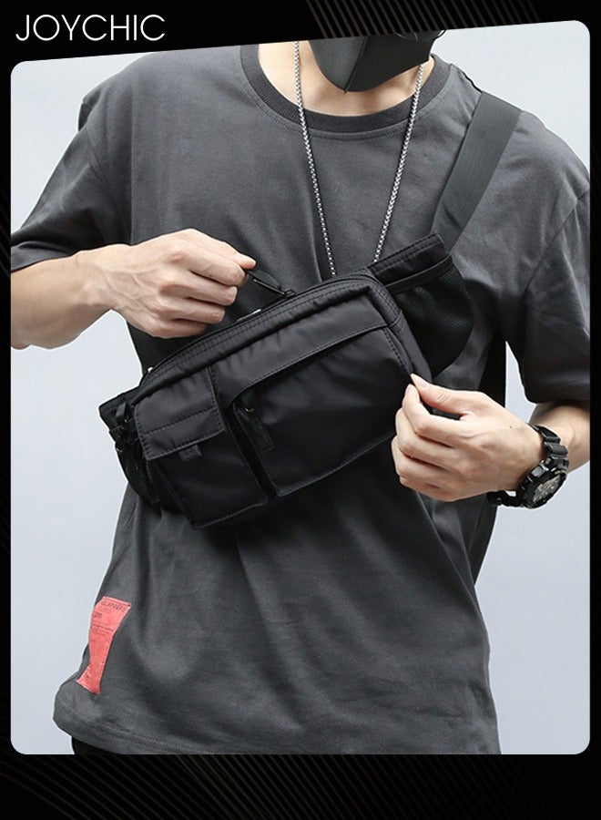 Joychic Casual Men Sports Waist Bag Large Capacity Waterproof Men's Adjustable Straps Premium Lightweight Shoulder Backpack for Gym Fitness Travel Work Black - Image 1