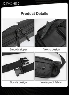 Joychic Casual Men Sports Waist Bag Large Capacity Waterproof Men's Adjustable Straps Premium Lightweight Shoulder Backpack for Gym Fitness Travel Work Black  - Image 5