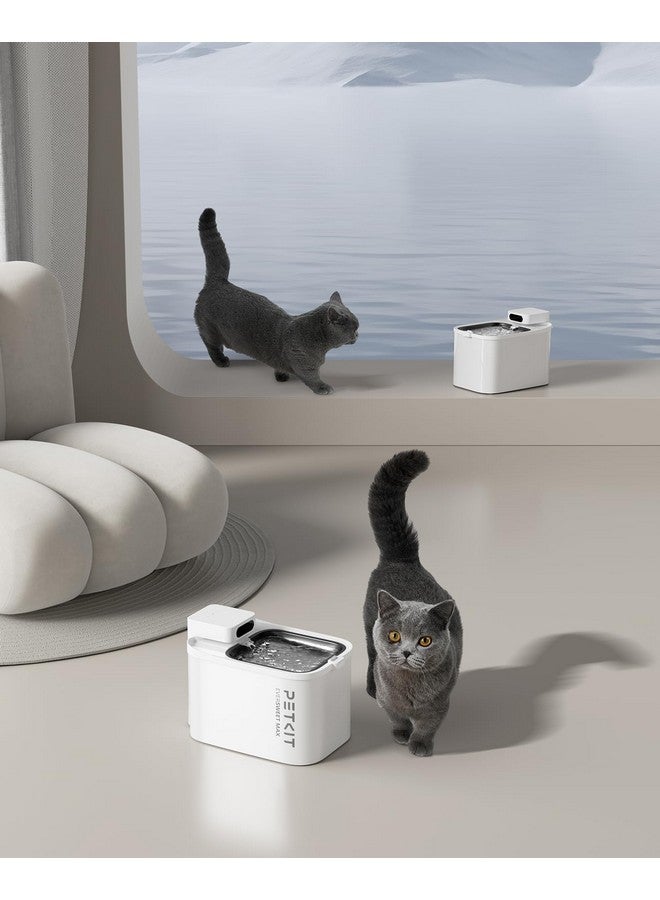 نافورة مياه القطط اللاسلكية Eversweet Max، نافورة مياه للحيوانات الأليفة بسعة 105 أونصة سائلة/3 لتر للقطط والكلاب بالداخل، موزع مياه أوتوماتيكي للقطط مع فلتر بديل، تحكم عبر التطبيق - Image 2