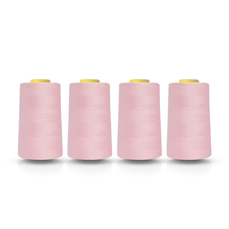 Realm Overlocking Sewing Machine Polyester Thread x Four 5000 Yards Cones White Black Natural Navy Red Grey Pink