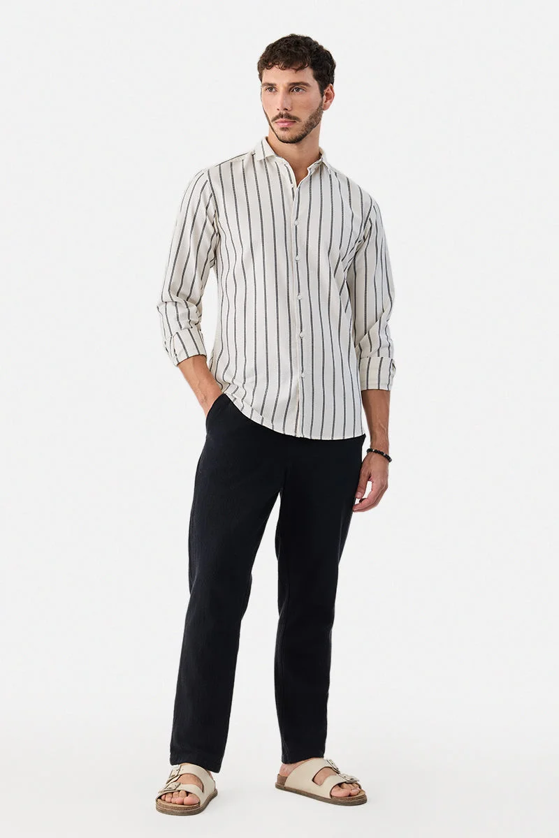 SNITCH Stripes 100% Cotton Slim Fit Shirt