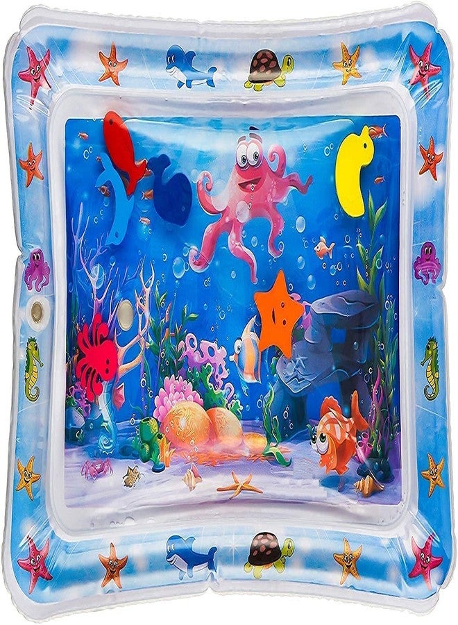 BLAGO Water Play Mat Baby Toys 3 6 9 12 Months Infant Sensory Toys Inflatable Tummy Time Mat for Babies Crawling Development Newborn Montessori Toys for Baby Boy Girl Gifts (Blue) - Image 1