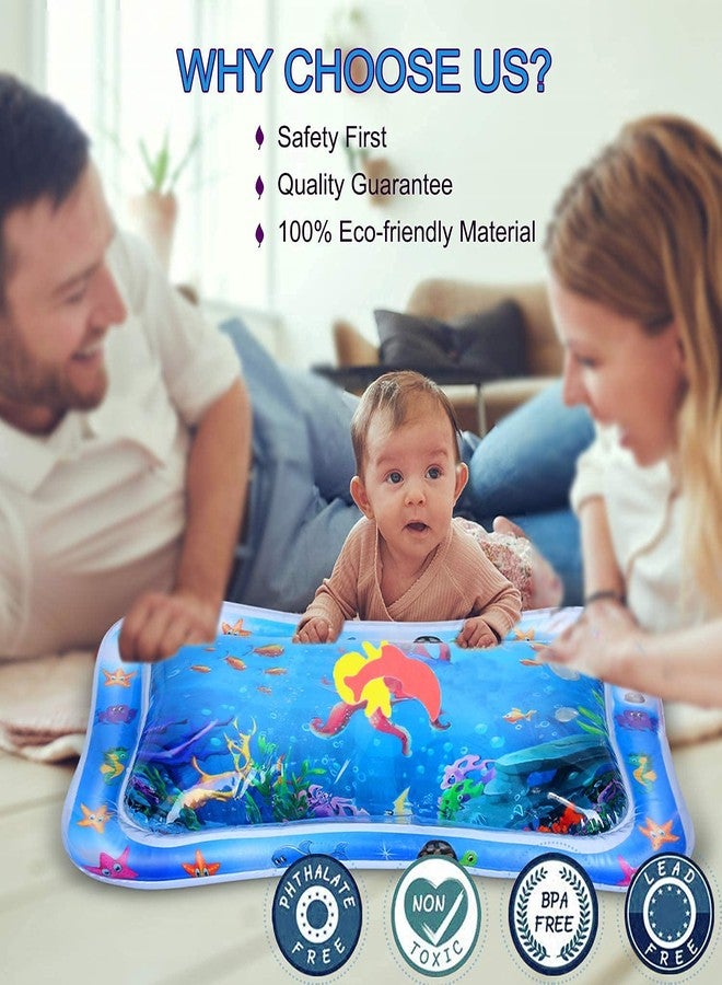 BLAGO Water Play Mat Baby Toys 3 6 9 12 Months Infant Sensory Toys Inflatable Tummy Time Mat for Babies Crawling Development Newborn Montessori Toys for Baby Boy Girl Gifts (Blue) - Image 5