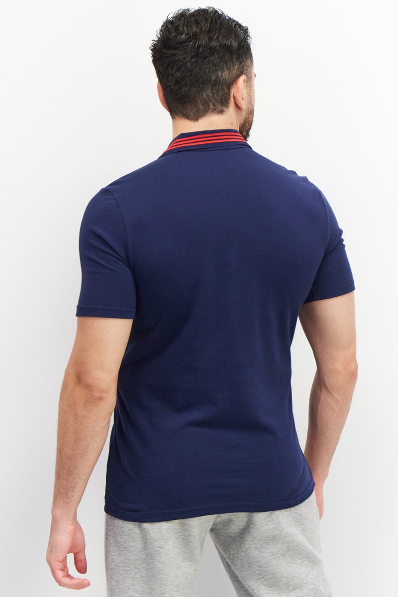 Adidas Me Sports Fit Short Sleeve Embroidered Polo Shirt, Navy  - Image 4