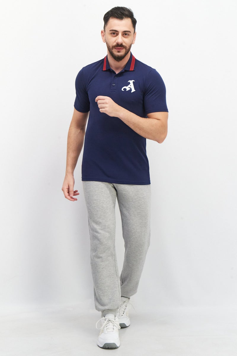 Adidas Me Sports Fit Short Sleeve Embroidered Polo Shirt, Navy  - Image 3