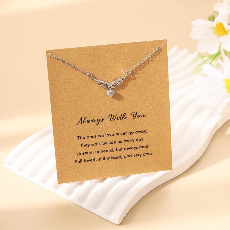 RZKING Sympathy Gifts for Loss of Loved One, Angel Wings Necklace Bereavement Memorial Gifts (Angel Wing) - Image 5
