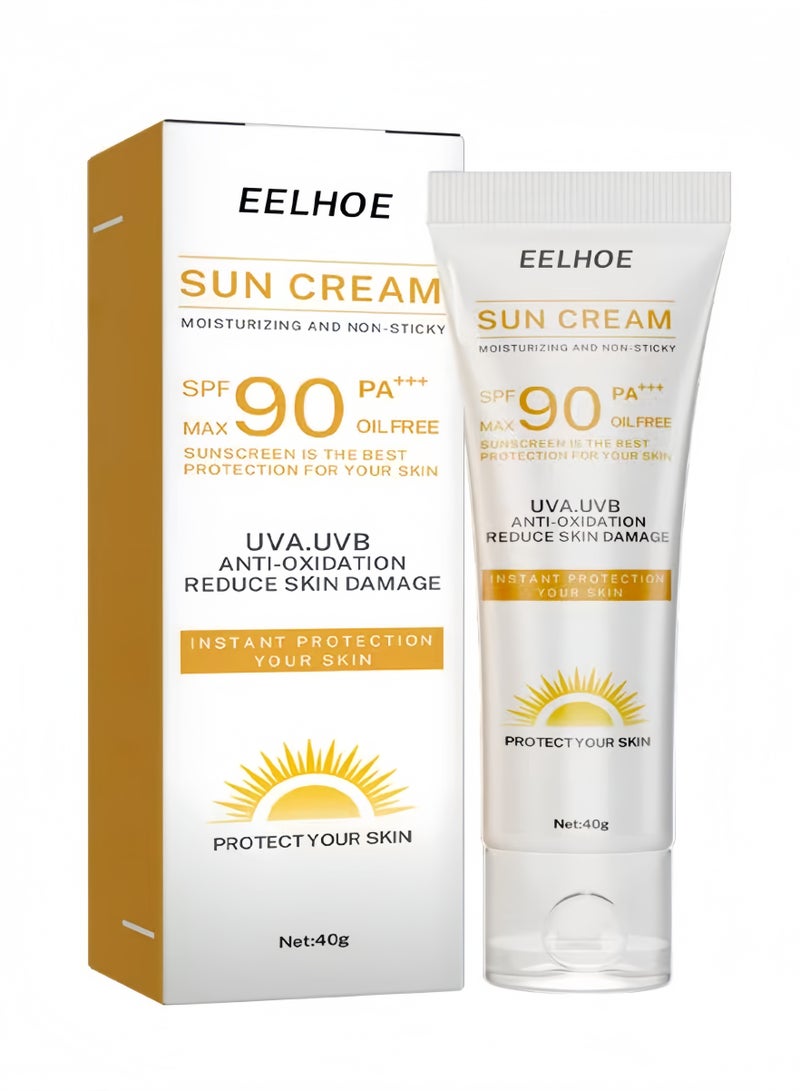 إيلهو قطعتان من كريم الشمس للوجه مرطب وغير لزج مرطب للوجه مع عامل حماية من الشمس مضاد للأكسدة يقلل من تلف البشرة  يحمي البشرة من التلف - Image 1