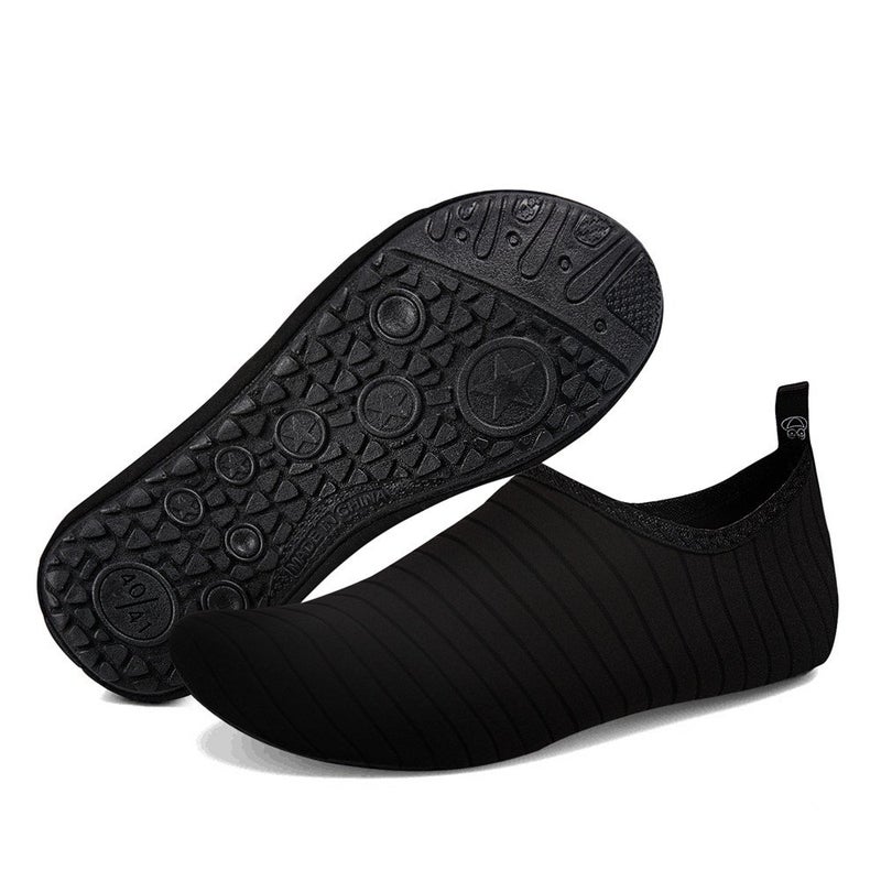 WateLves Womens and Mens Kids Water Shoes Barefoot Quick-Dry Aqua Socks for Beach Swim Surf Yoga Exercise (TW.Black, XL) - Image 2