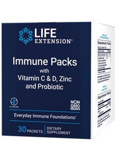 Immune Packs With Vitamin C & D Zinc And Probiotic (30 Packs)