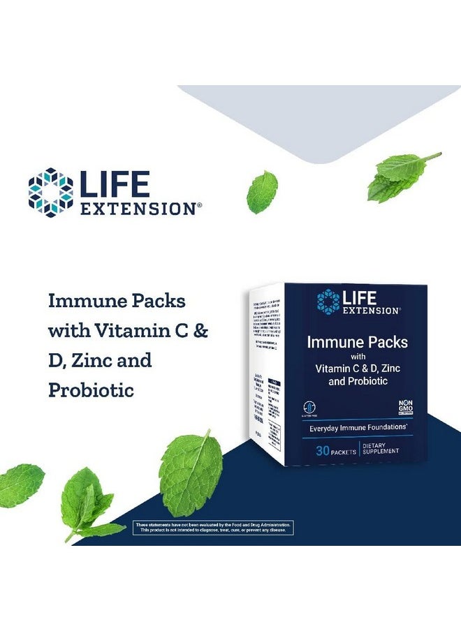 Life Extension - Immune Packs With Vitamin C & D Zinc And Probiotic (30 Packs) - Image 1