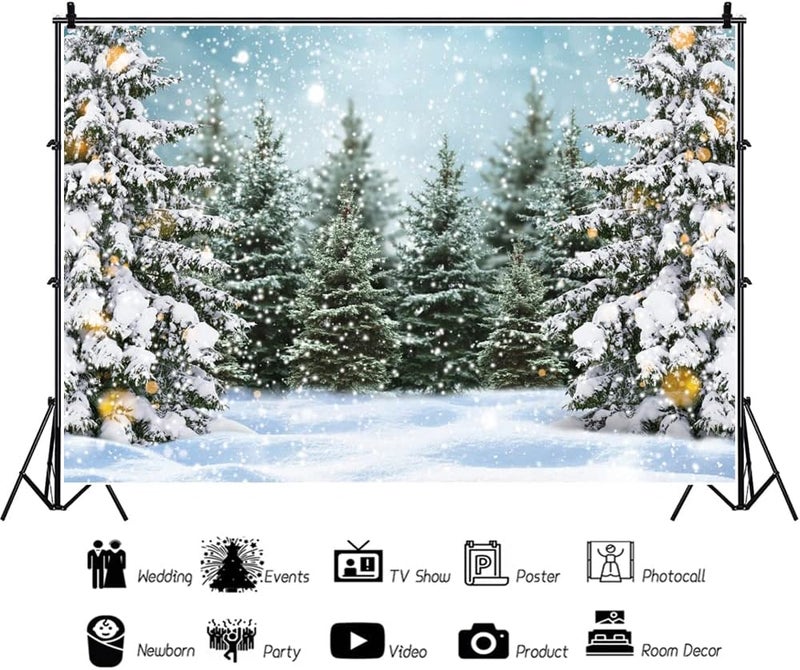 BPA Merry Christmas Backdrop for Photography, 7X5ft Winter Snowman Background - Image 2