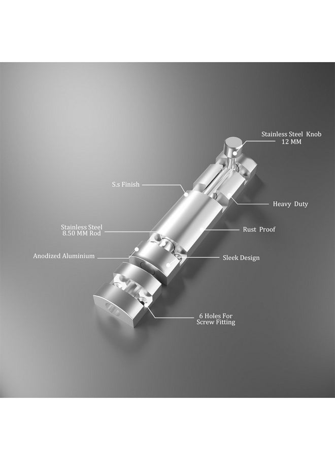 Atlantic Atlantic Aluminium Tower Bolt 4 inch for homes and offices, S.S Finish, Pack of 12 Pcs  - Image 3