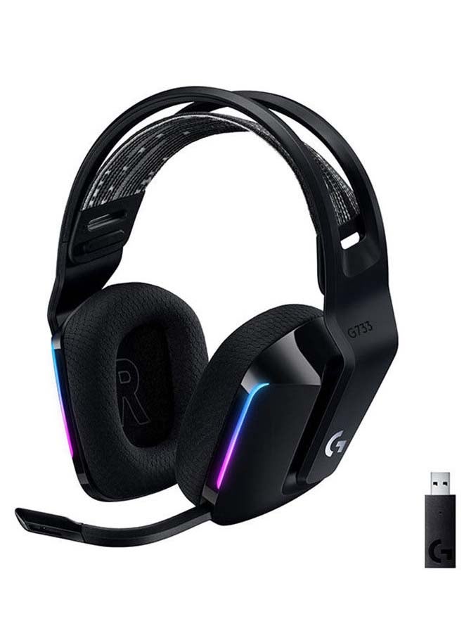 لوجيتيك سماعة ألعاب G733 لايت سبيد اللاسلكية مع طوق مزود بنظام تعليق، ومفاتيح RGB بتقنية لايت سينك، وميكروفون مزود بتقنية Blue Voice ومكبرات صوت PRO-G - Image 1