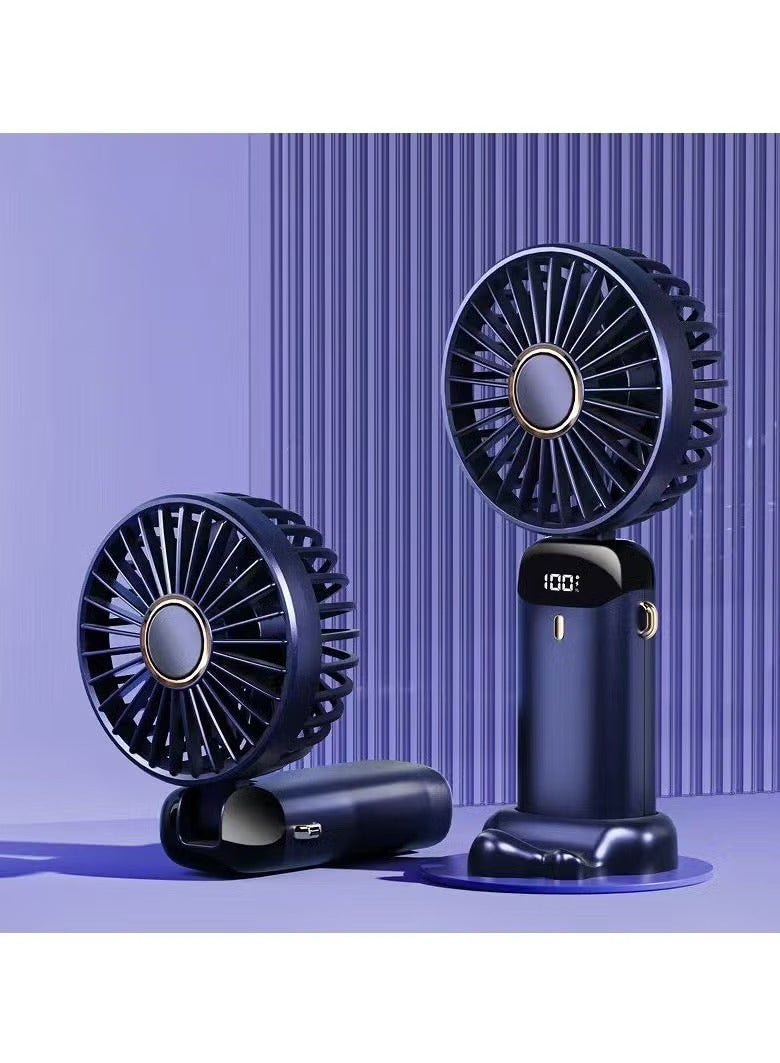 SYOSI Portable Hand-Held Fan Office Desktop Multifunctional Folding Double-Headed Small Electric Fan With A Neck Lanyard - Image 1