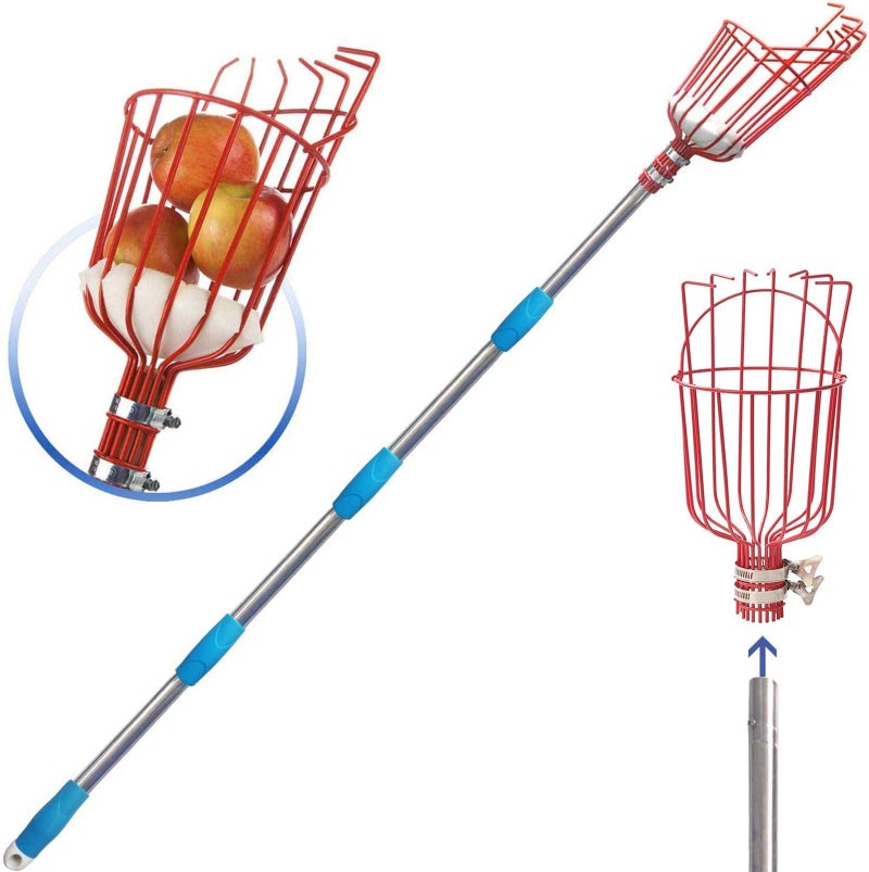COCONUT Fruit Picker Tool, Fruit Picker with Basket and Pole Easy to Assemble & Use Fruits Catcher Tree Picker for Getting Fruits(5ft) - Image 1