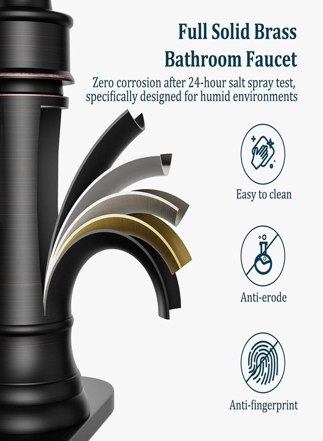 BATHLAVISH Oil Rubbed Bronze Bathroom Faucet, Single Hole Deck Mount, Waterfall Spout Design, Made of Solid Brass, Complete Accessories Included - Image 5