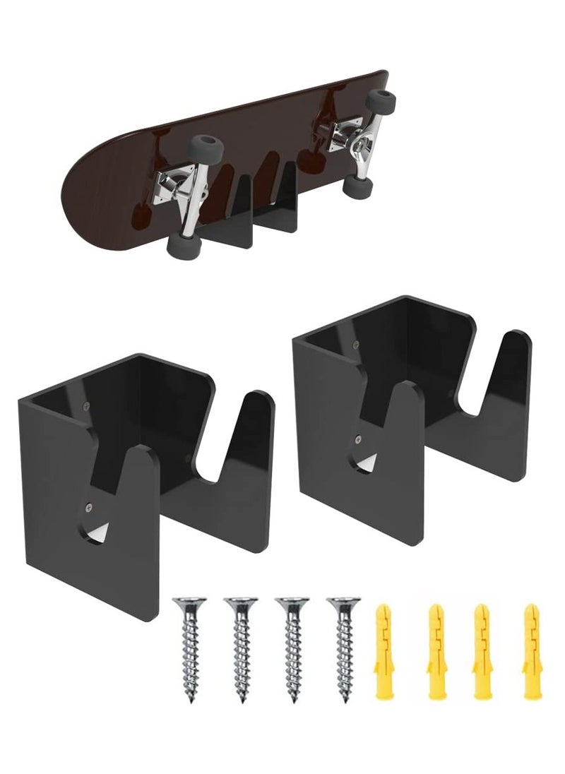 Generic 2pcs Skateboard Wall Mount, Longboard Hanger Skateboard Display Rack for Display and Storage of Long/ Skate/ Penny/ Cruiser Boards, Made of Acrylic, Gift for Skateboard Lovers, Easy to Install  - Image 1