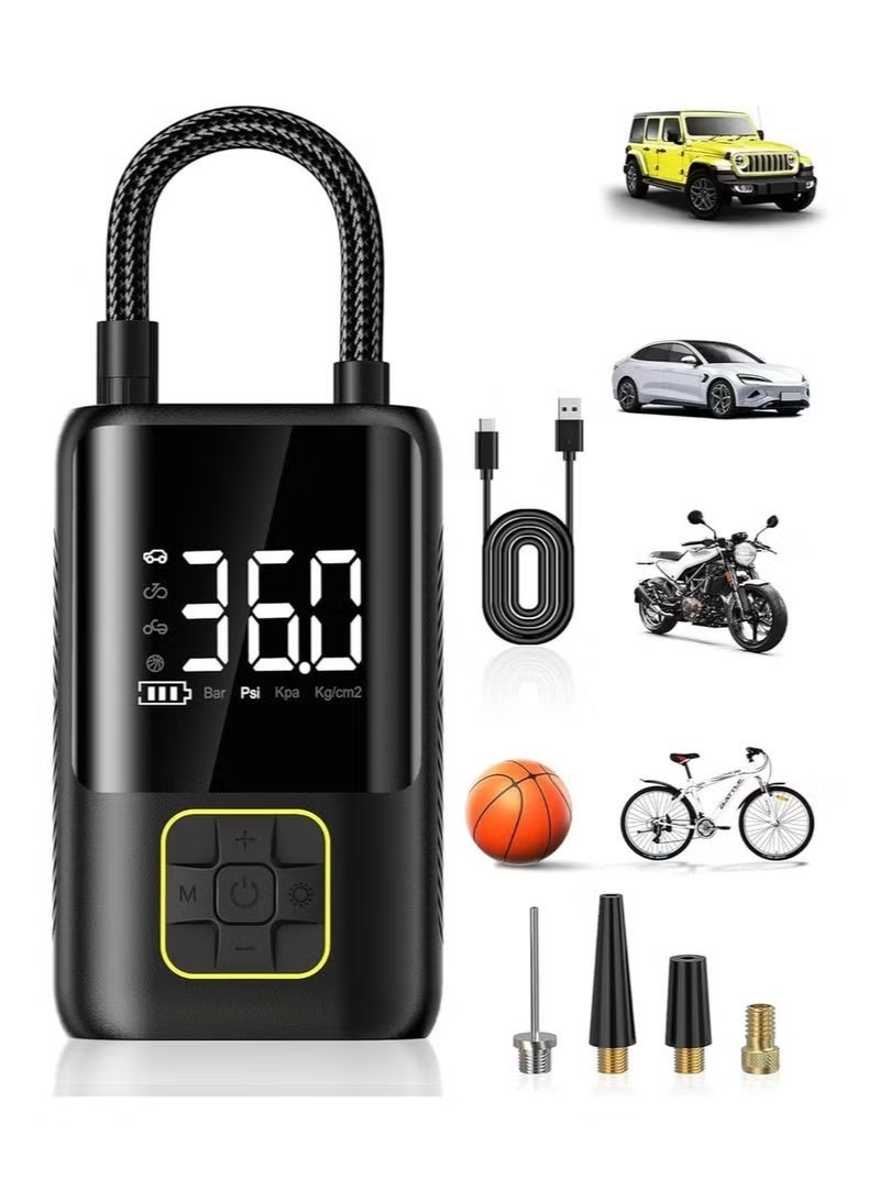 GENNEXT Portable Car Air Pump | Digital Tire Inflator with LED Display, 150 PSI, Rechargeable USB-C | Cordless Air Compressor for Car, Motorcycle, Bike, Sports Balls & Inflatables - Image 1