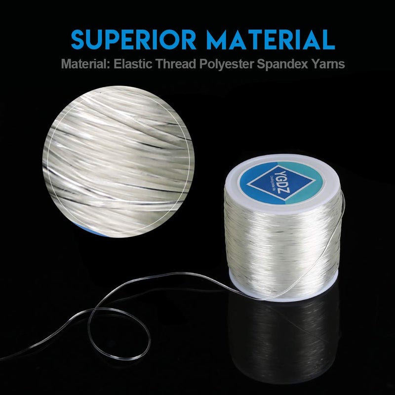 YGDZ Elastic Cord for Bracelets Jewelry Making, Stretchy Beading String, 1 Roll 100m (0.8mm) - Image 3