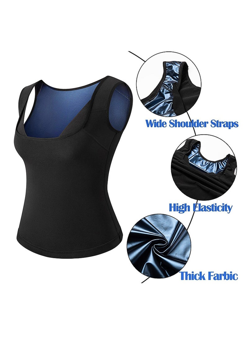 NOVOLAN - NOVOLAN Sauna Sweat Vest Tank Top For Women Body Shaper, Heat Trapping Sweaty Sauna Clothes Abdominal Fitness Gym Sweaty Vest Running Sports Yoga Clothes Female Body Shaper Sauna Sweat Suit - Image 1