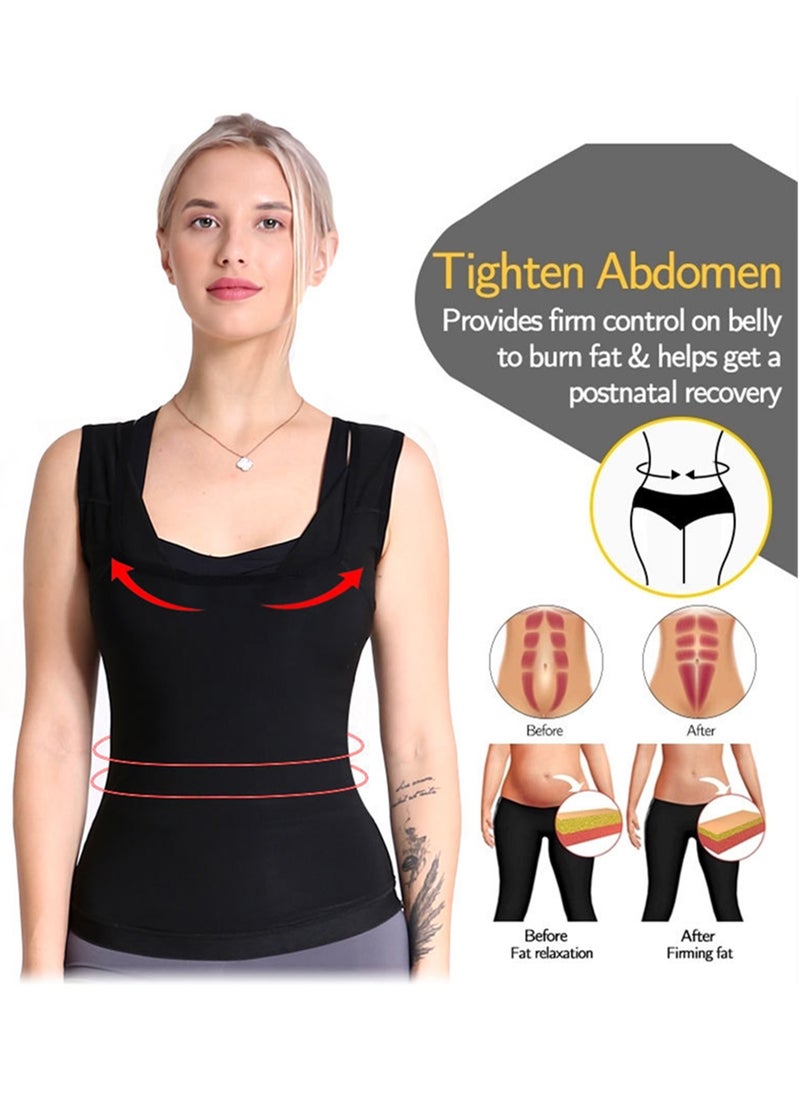 NOVOLAN - NOVOLAN Sauna Sweat Vest Tank Top For Women Body Shaper, Heat Trapping Sweaty Sauna Clothes Abdominal Fitness Gym Sweaty Vest Running Sports Yoga Clothes Female Body Shaper Sauna Sweat Suit - Image 1