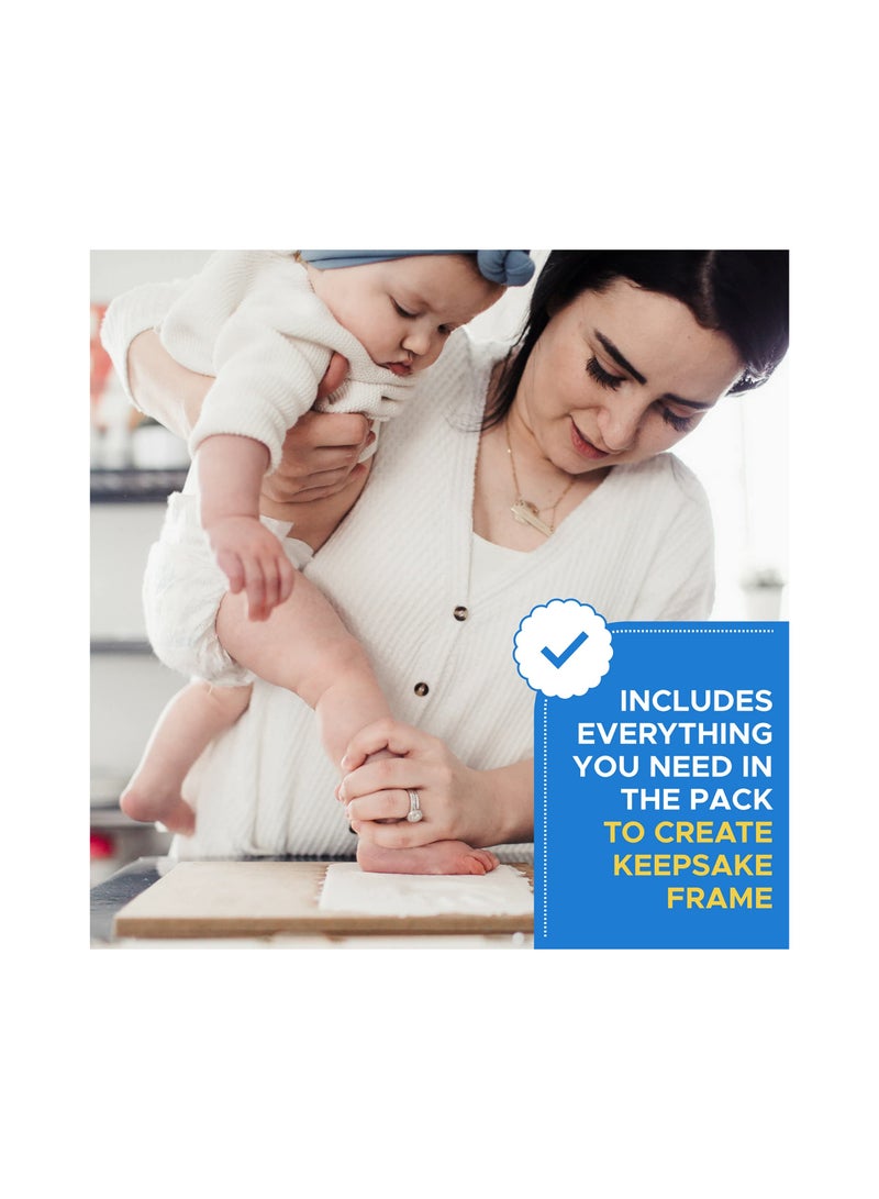 SOLARAE Baby Handprint and Footprint Kit with Keepsake Frame for Newborns, Perfect Gift for Baby Showers, Non-Toxic Clay for Boys & Girls, Ideal Nursery Decor for New Moms (1 Pack) - Image 3