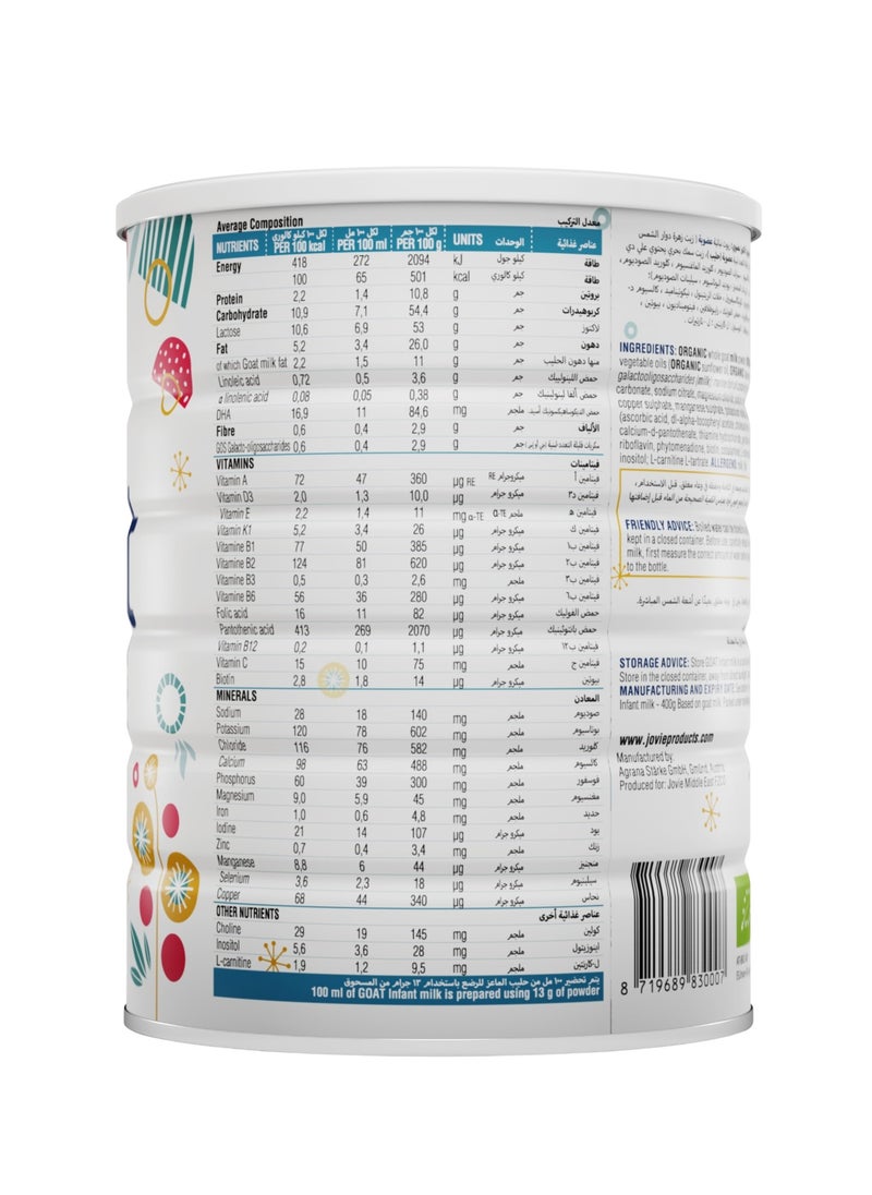 Jovie Organic Goat Infant Milk Stage 1 2 x 400g  - Image 3