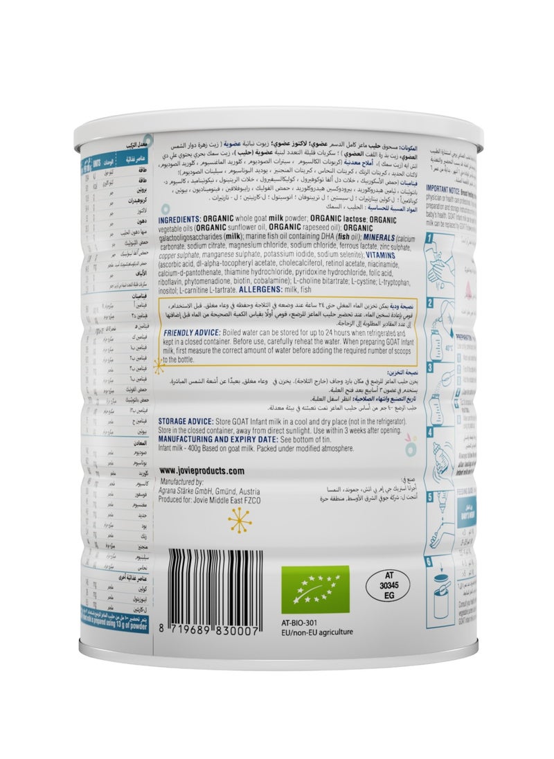 Jovie Organic Goat Infant Milk Stage 1 2 x 400g  - Image 2