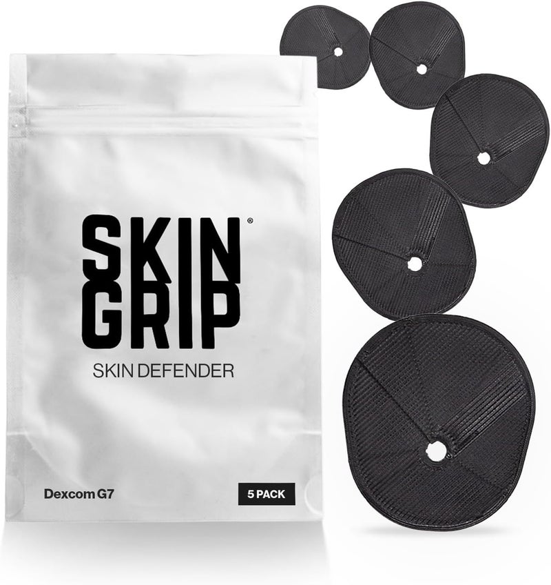 SKIN GRIP Skin Defender Reusable Barrier Compatible with Dexcom G7 Stelo CGM Devices PreCut NonAdhesive Cover for Continuous Glucose Monitor Sensors Helps Prevent Allergic Reactions 5 Pack - Image 1