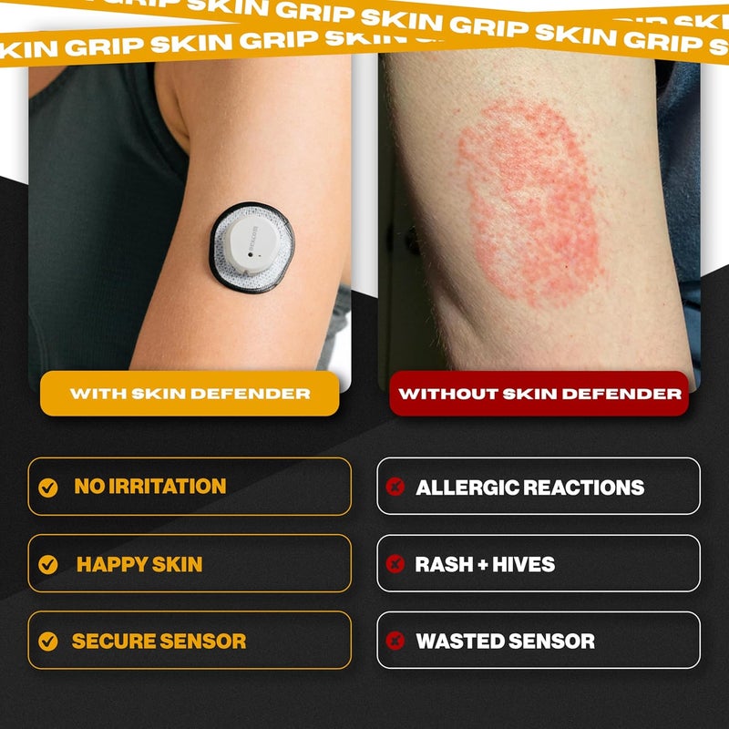 SKIN GRIP Skin Defender Reusable Barrier Compatible with Dexcom G7 Stelo CGM Devices PreCut NonAdhesive Cover for Continuous Glucose Monitor Sensors Helps Prevent Allergic Reactions 5 Pack - Image 4