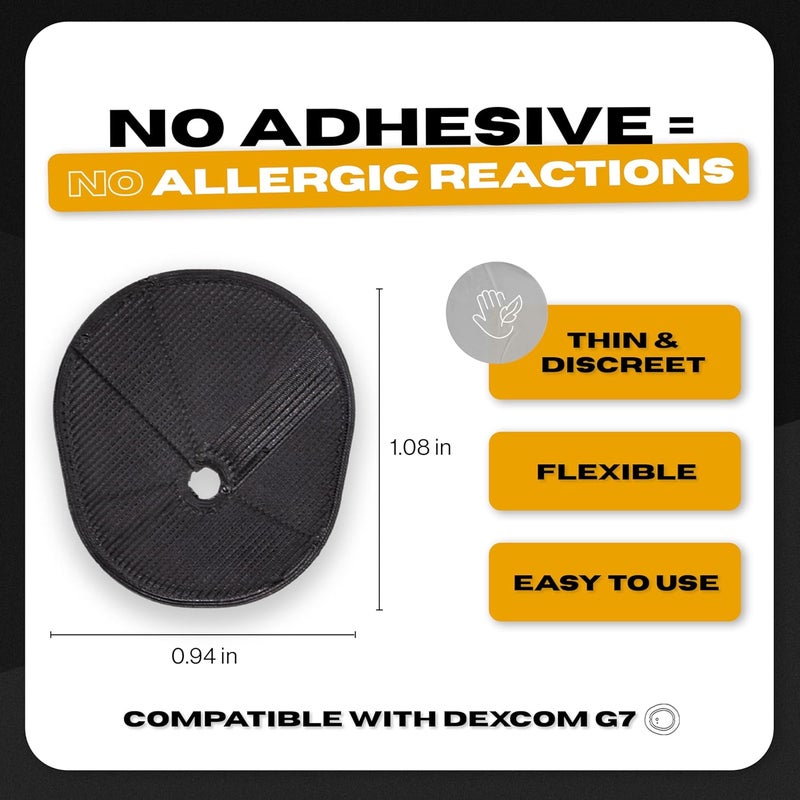 SKIN GRIP Skin Defender Reusable Barrier Compatible with Dexcom G7 Stelo CGM Devices PreCut NonAdhesive Cover for Continuous Glucose Monitor Sensors Helps Prevent Allergic Reactions 5 Pack - Image 2