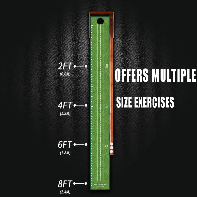 YOUCZON Putting Green Indoor,Golf Putting matâ€“ Portable & Easy to Assemble, Automatic Ball Return, Wrinkle-Free Natural Rubber Mat, Solid Wood Construction for Golfers - Image 2