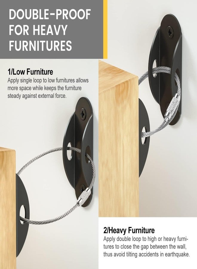 TGOPIT أحزمة تثبيت الأثاث من TGOPIT لحماية الأطفال، مثبتات جدارية مضادة للانقلاب لتثبيت الخزائن والخزائن الجدارية وحماية الأطفال الصغار والحيوانات الأليفة من سقوط الأثاث، أحزمة أمان قابلة للتعديل للأطفال (قطعتان) - Image 5