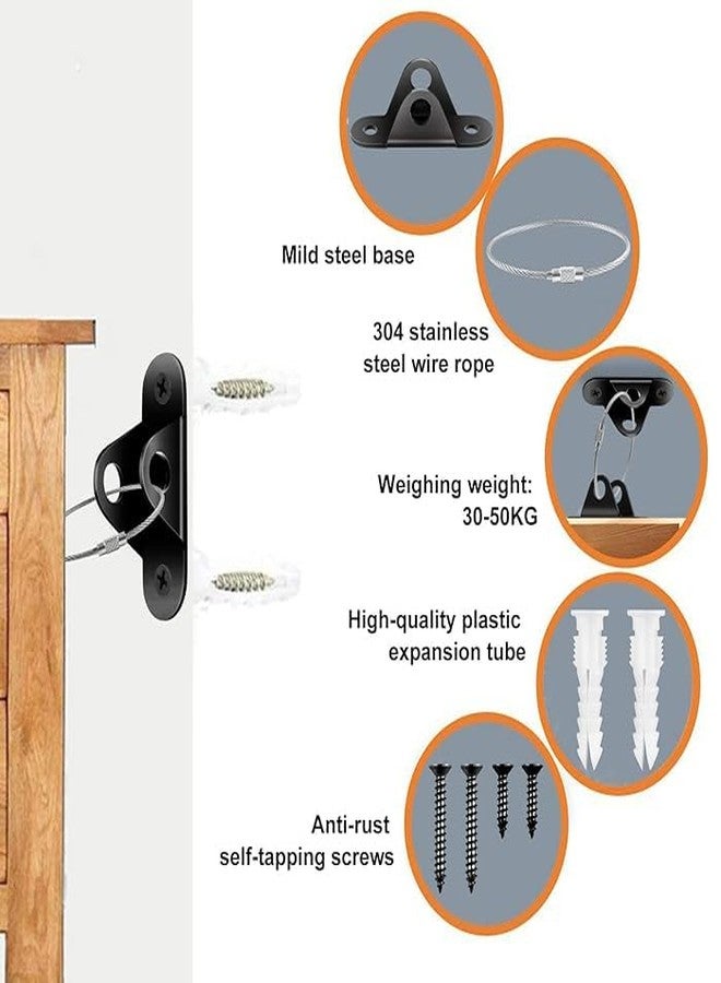 TGOPIT أحزمة تثبيت الأثاث من TGOPIT لحماية الأطفال، مثبتات جدارية مضادة للانقلاب لتثبيت الخزائن والخزائن الجدارية وحماية الأطفال الصغار والحيوانات الأليفة من سقوط الأثاث، أحزمة أمان قابلة للتعديل للأطفال (قطعتان) - Image 2