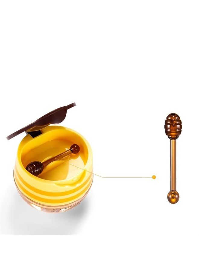 PAQIMAN 4 Pcs Bee Balm Lip Balm Honey Pot,Lip Exfoliating Lip Mask Hydrating Fade Lip Lines Lip Plumper Sleeping Lip Mask Honey Lip Balm Honey Pot With Honey Spoon. - Image 2