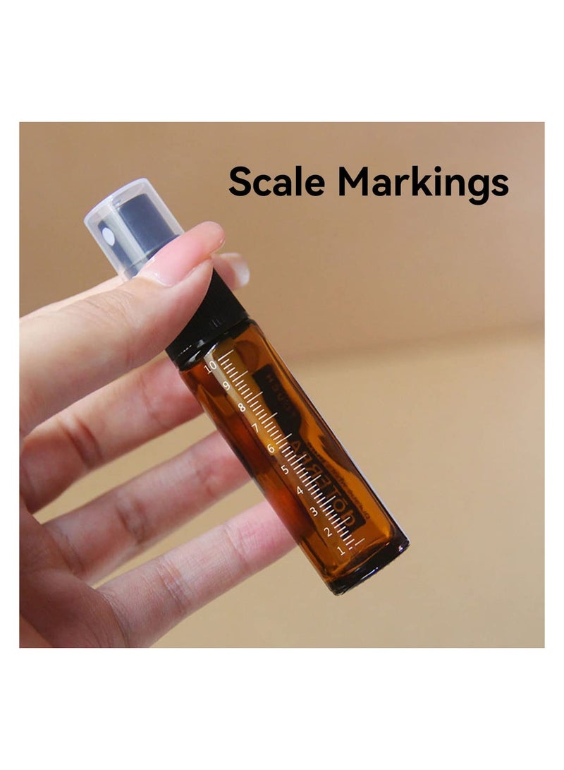 KHAJUL 3PCS Essential Oil Roller Bottles, Glass Spray Bottles, 10ml Empty Refillable Glass Dropper Bottles for Skincare (Brown) - Image 5