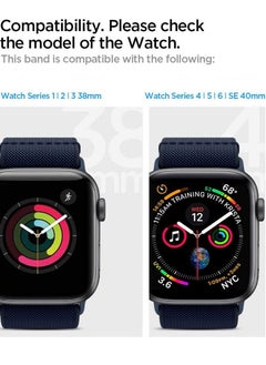 Spigen Lite Fit Band for Apple Watch Band Series 8 / 7 (41mm), Series 6/SE/5/4 (40mm) and Series 3/2/1 (38mm) - Navy  - Image 3