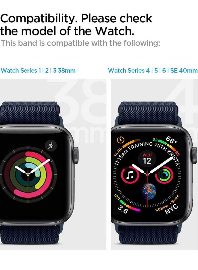 Spigen Lite Fit Band for Apple Watch Band Series 8 / 7 (41mm), Series 6/SE/5/4 (40mm) and Series 3/2/1 (38mm) - Navy  - Image 3