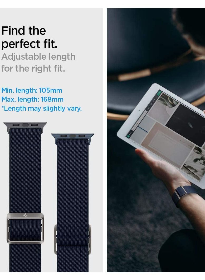 Spigen Lite Fit Band for Apple Watch Band Series 8 / 7 (41mm), Series 6/SE/5/4 (40mm) and Series 3/2/1 (38mm) - Navy  - Image 5