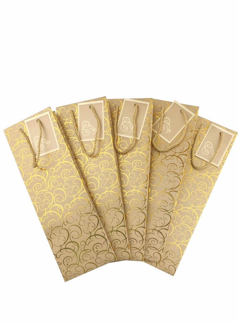 Excefore Wine Bags, 12pcs Gift Paper Bag Single Bottle Red Tote, 12 Pcs 4.7 x 3.9 x 14.2’Kraft Pap  - Image 4