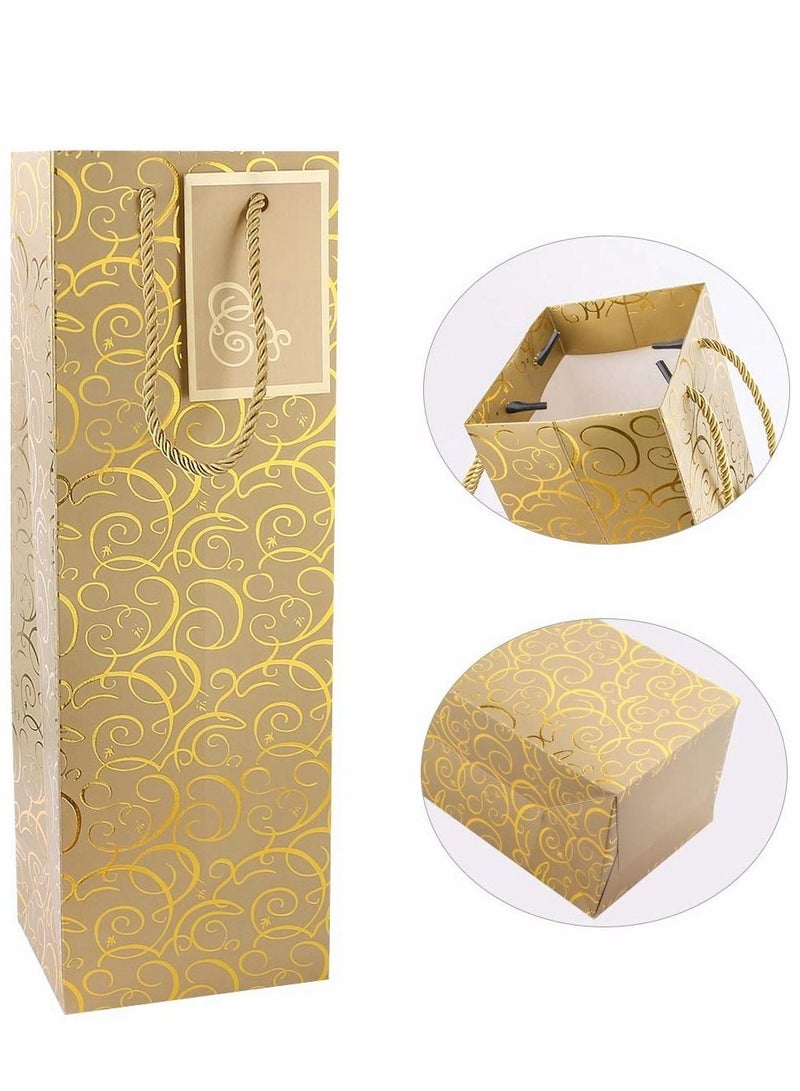 Excefore Wine Bags, 12pcs Gift Paper Bag Single Bottle Red Tote, 12 Pcs 4.7 x 3.9 x 14.2’Kraft Pap  - Image 2