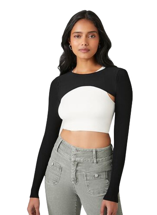 FOREVER 21 Super Cropped Sweater-Knit Top  - Image 1