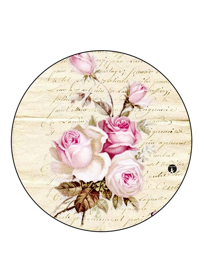 RKN Flowers Printed Round Pin Badge Multicolour - Image 1