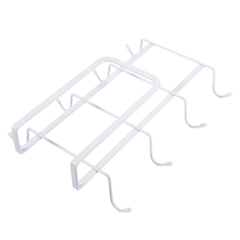 Genaric Metal Mug Tea Cup Storage Rack Holder With 8 Hooks For Kitchen Under Worktop Shelf