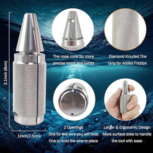Eupheng AntiSlip Stainless Steel Twist Fishing Tool Mini 00140032 Large up to 19 Gauge Sizes Single Strand Haywire Twist Tool for Fishing Wire Leader Rig Making - Image 3