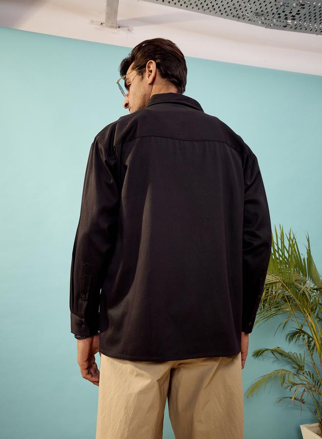 Mascln Sassafras Twill Utility Pocket Oversized Shirt by Styli - Image 5