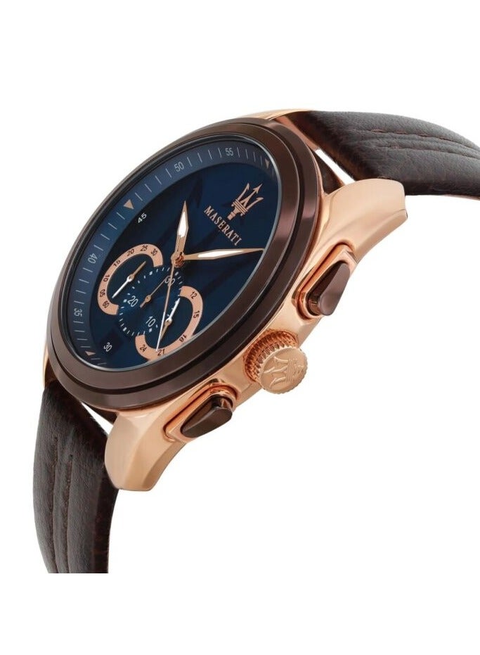 مازيراتي ساعة مازيراتي دائرية من الجلد مع تفاصيل خياطة متباينة للرجال - R8871612024 - Image 2