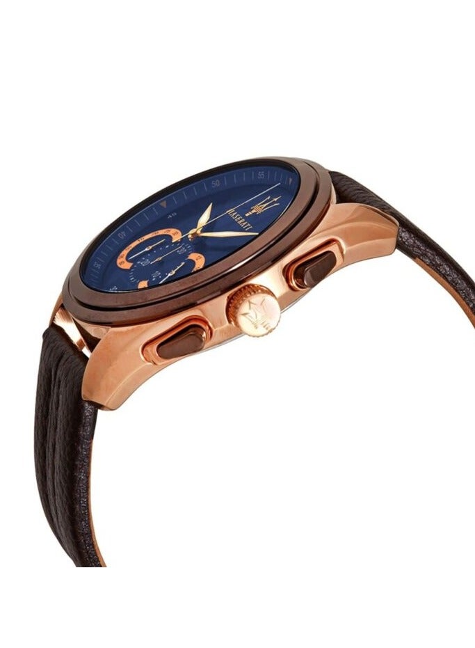 مازيراتي ساعة مازيراتي دائرية من الجلد مع تفاصيل خياطة متباينة للرجال - R8871612024 - Image 3