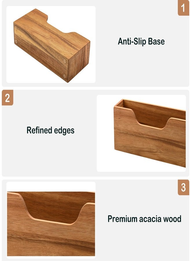 Chicvilla Acacia Wood Guest Towel Holder - Waterproof Vertical Napkin Holder for Bathroom & Kitchen, Disposable Hand Towel Holder, Modern Dining Table Tray for Home, Hotel, Office - Image 5