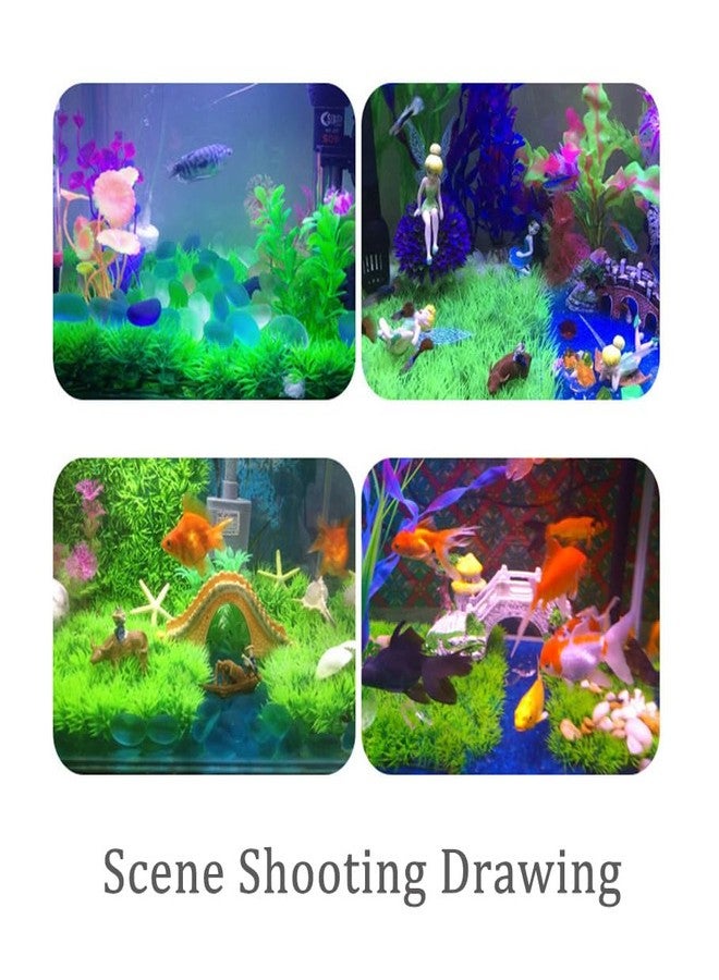 Pangmao 2pcs (10"X10") Artificial Aquarium Grass Mat Decorations Artificial Plastic Lawn Ornament Landscape Green Plants Decoration for Saltwater Freshwater Tropical Fish Tank Decor - Image 2